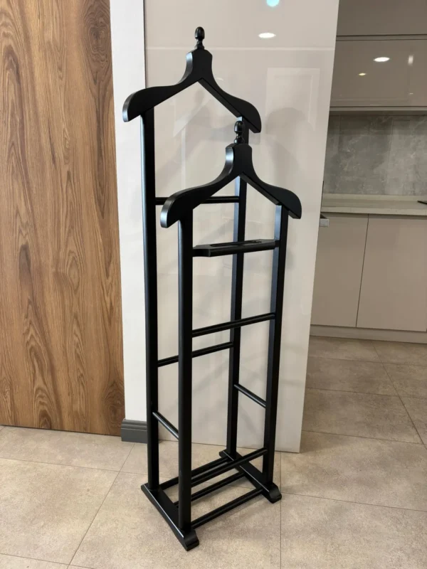 Ankara Siteler üretimi ceviz masif ahşap çiftli dilsiz uşak askılık