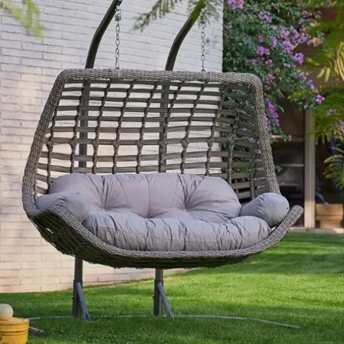 bahçe balkon askılı salıncak modelleri, rattan salıncak koltuk