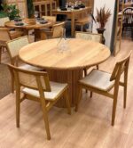 Bohem Tarzı Yemek Masası - Yuvarlak Masa Hasırlı Sandalye Takımı