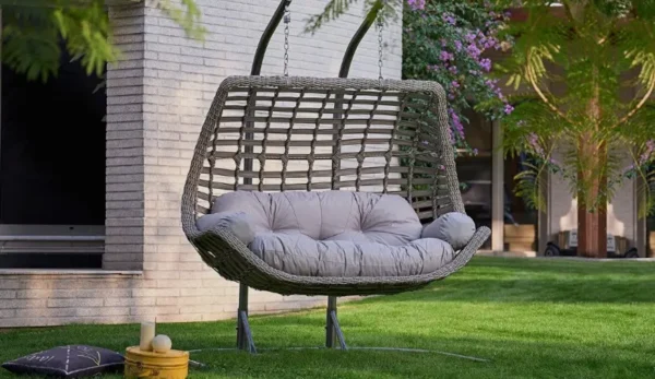 çift kişilik rattan salıncak koltuk, bahçe salıncağı modeli