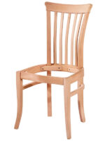 Dik Çıtalı Ham Ahşap Sandalye