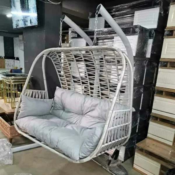geniş çift kişilik askılı rattan salıncak koltuk bahçe salıncağı