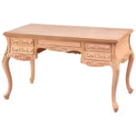 Ham Ahşap Çekmeceli Çalışma Masası