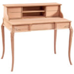 Ham Ahşap Çekmeceli Raflı Çalışma Masası - Görsel 2