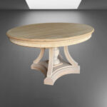 Ham Ahşap Yuvarlak Masa