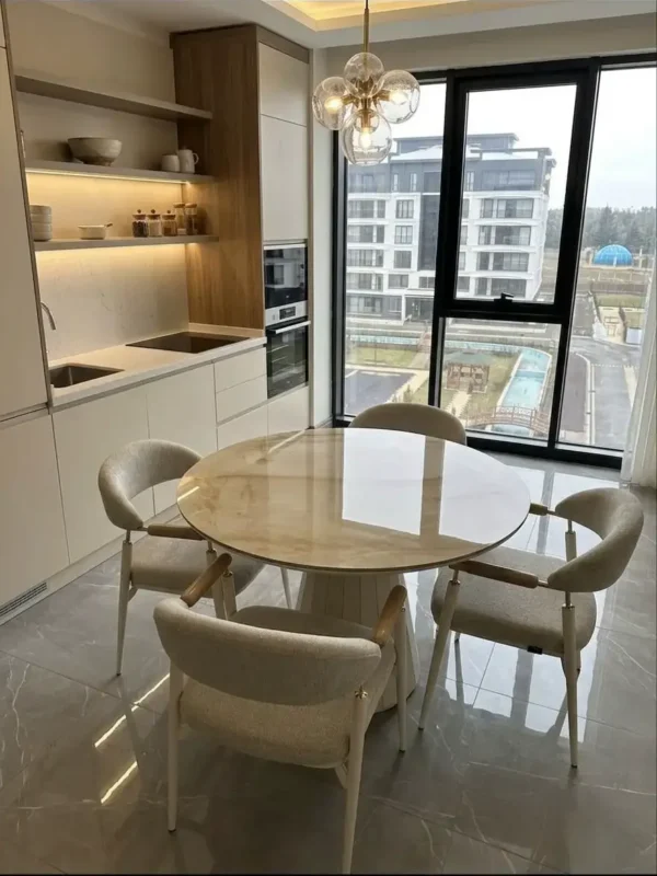 İstanbul Yuvarlak Porselen Masa Takımı modeli İstanbul Yuvarlak porselen masa takımı arayanlar için modern porselen masa