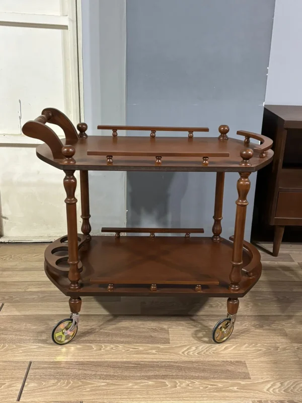 kayseri ahşap servis arabası klasik tekerlekli model